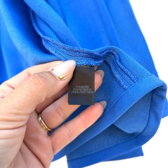 St. John Open Front Santana Knit Blazer Jacket Electric Blue Collared 0 Cobalt - Picture 4 of 8